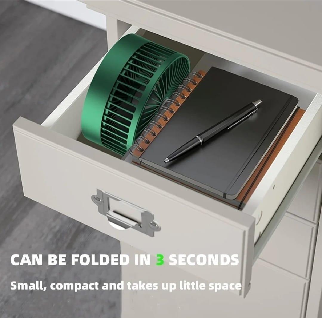 Portable Green Rechargeable Mini Fan for Daily Use