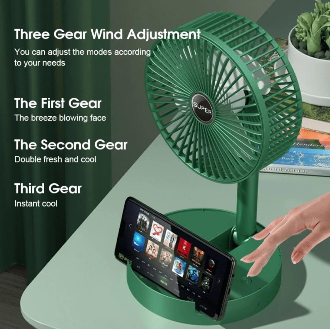 Portable Green Rechargeable Mini Fan for Daily Use