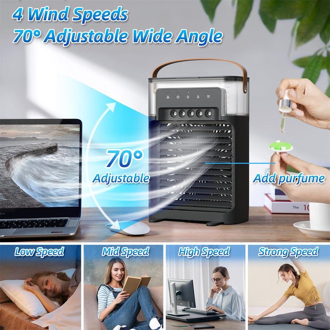 Mini Air Cooler Portable White ABS Lightweight