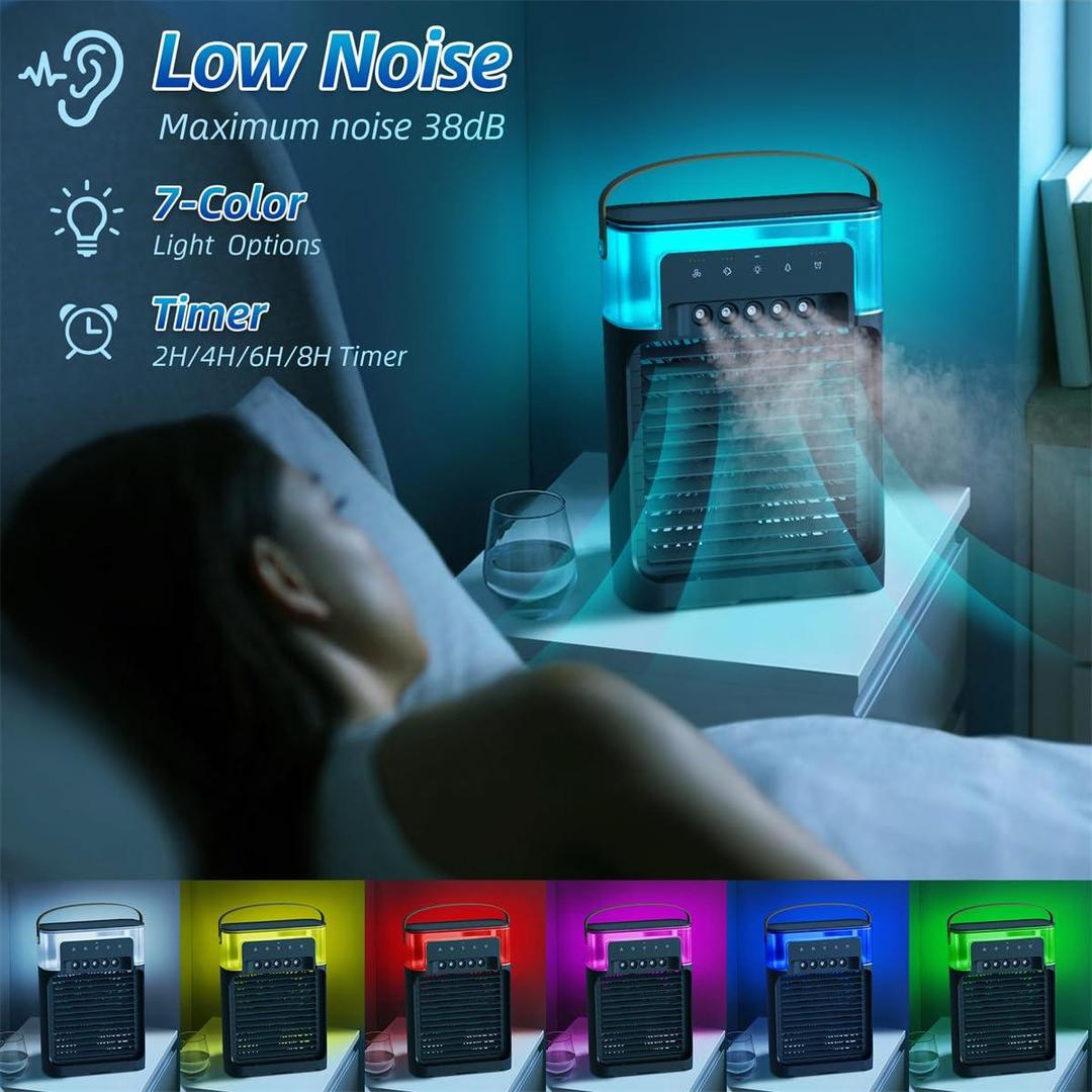Mini Air Cooler Portable White ABS Lightweight