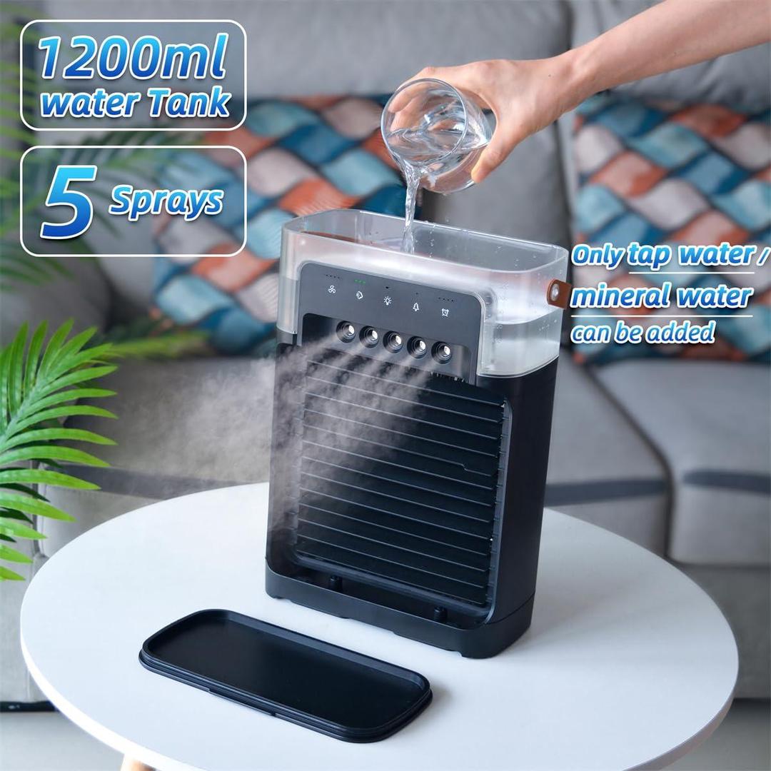 Mini Air Cooler Portable White ABS Lightweight